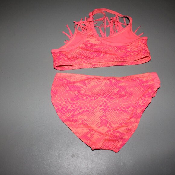 Orange 2 Pcs Justice Bikini Swimsuit Size 10 - Picture 6 of 12